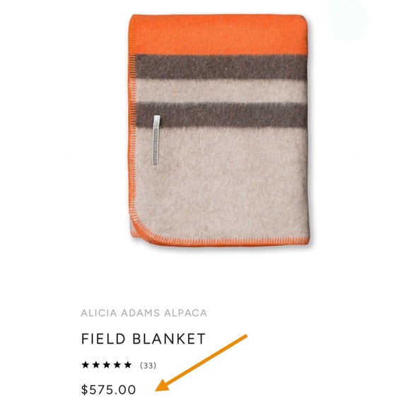 NEW $575 Alicia Adams Alpaca Field Throw Blanket Orange Taupe Peru Fair Trade - Picture 7 of 8